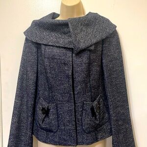 Magaschoni Collection Jacket, Size 6. Navy and White